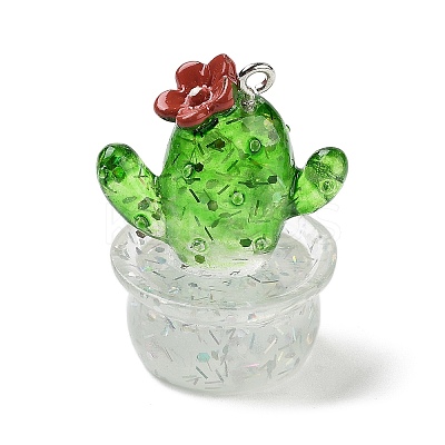 Transparent Resin Plant Pendants LS-RESI-Z028-04A-1