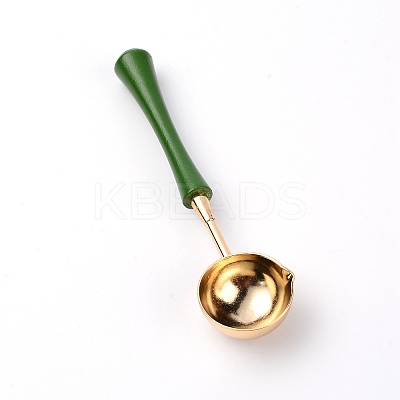 Brass Handle Wax Sealing Stamp Melting Spoon TOOL-WH0133-53B-1