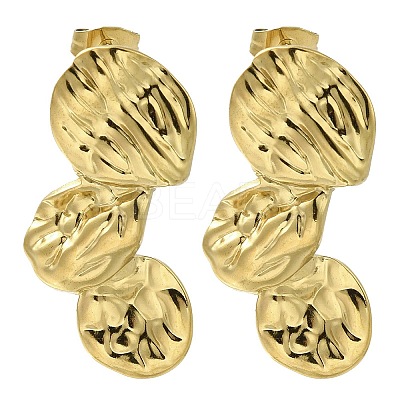 Ion Plating(IP) 304 Stainless Steel Nuggets Stud Earrings EJEW-I312-03G-1