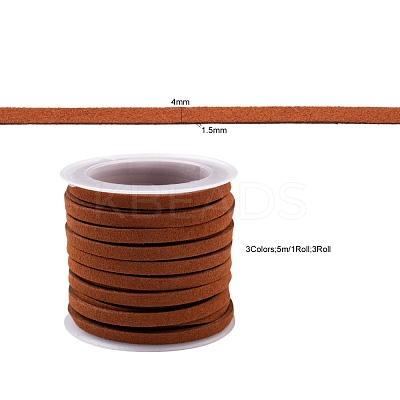 3Rolls 3 Colors Faux Suede Cord LW-FS0001-02-1