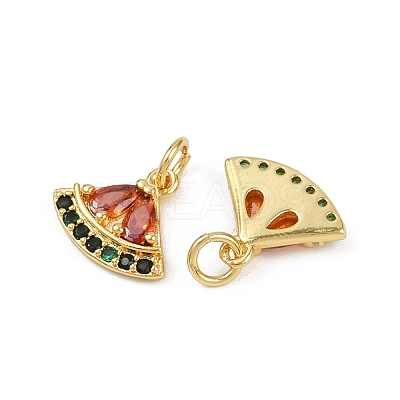 Brass Micro Pave Cubic Zirconia Charms KK-C093-29A-G-1