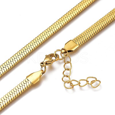 Ion Plating(IP) Unisex 304 Stainless Steel Herringbone Chain Necklaces LS-NJEW-O119-01B-G-1