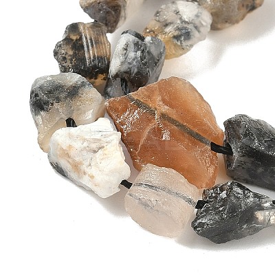 Raw Rough Natural African Black Opal Beads Strands G-M453-D02-1