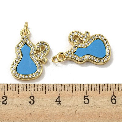 Brass Micro Pave Cubic Zirconia Pendants KK-H457-05G-02-1