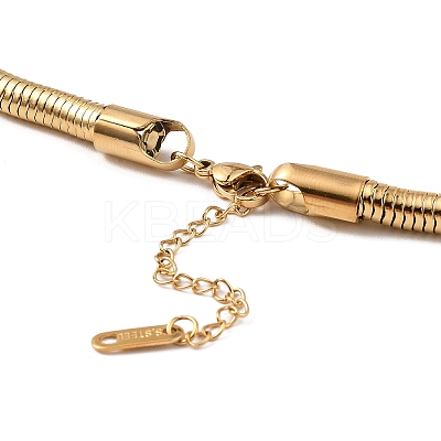 304 Stainless Steel Round Snake Chain Necklace NJEW-D043-01G-1