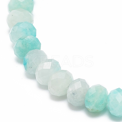 Natural Amazonite Rondelle Beaded Stretch Bracelets for Women BJEW-JB08956-03-1