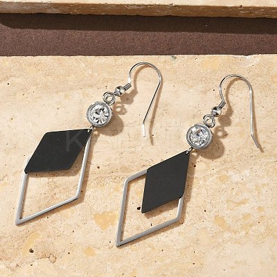 Electroplated 304 Stainless Steel Dangle Earrings EJEW-Z129-22P-1