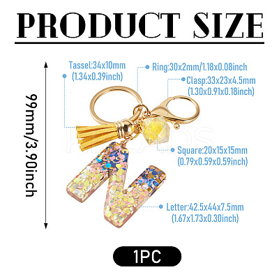Alloy Resin Polygon Keychains KEYC-TADJ0002-03G-N-1