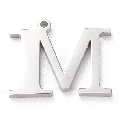 Tarnish Resistant 304 Stainless Steel Letter Pendant Rhinestone Settings STAS-J028-01M-1