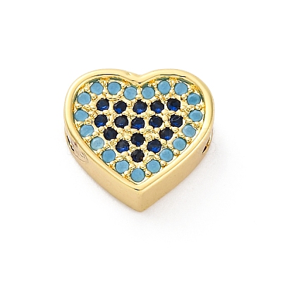 Brass Cubic Zirconia Beads KK-S510-41G-02-1
