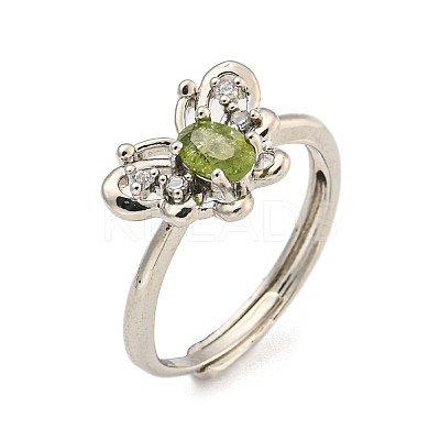 Butterfly Brass Adjustable Rings RJEW-G317-05P-1