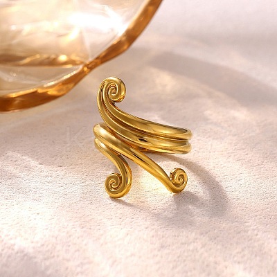 304 Stainless Steel Cuff Open Rings for Women LS-SA-CBA6EDB-09G-1