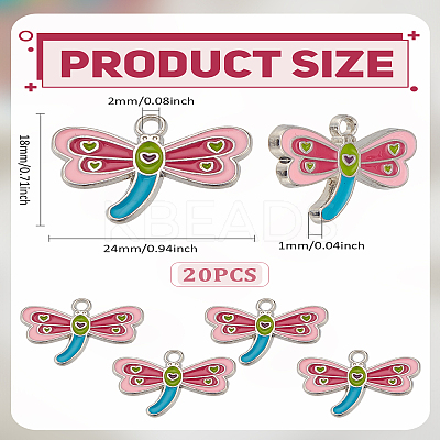 20Pcs Alloy Enamel Pendants ENAM-LP0001-61-1