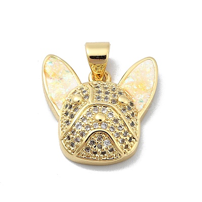 Brass Micro Pave Clear Cubic Zirconia Pendants KK-A221-25A-G-1