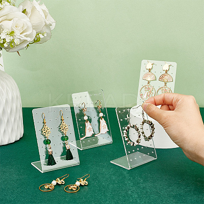 6Pcs Organic Glass Slant Back Jewelry Displays ODIS-CP0001-06-1