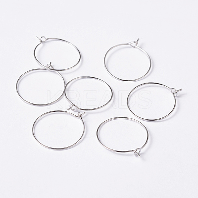 Silver Color Plated Brass Earring Hoops X-EC067-1S-1