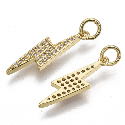 Brass Micro Pave Cubic Zirconia Pendants KK-N227-11G-1