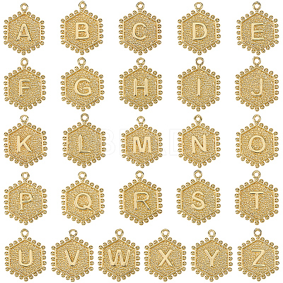 26Pcs 26 Styles Brass Pendants KK-SC0006-20-1