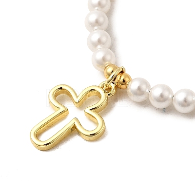 304 Stainless Steel Hollow Cross Charm Bracelets BJEW-JB12300-1