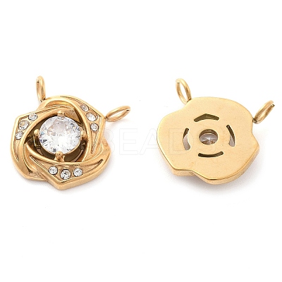 304 Stainless Steel Rhinestone Pendants STAS-Q340-05G-1
