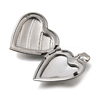 316 Stainless Steel Locket Pendants STAS-N0016-18C-P-1