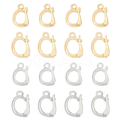 24Pcs 4 Styles Rack Plating Brass Fold Over Clasps KK-BC0012-80-1