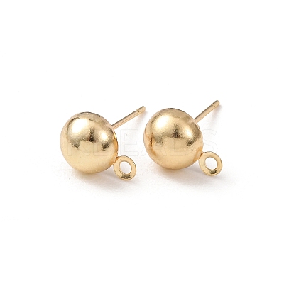 Brass Stud Earring Findings KK-G604-01G-04-1