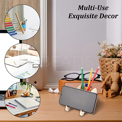 Detachable Elephant Shaped Wood Mobile Phone Holders LS-DIY-WH0297-40-1