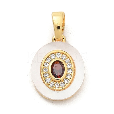 Brass Micro Pave Cubic Zirconia Pendents KK-M303-02G-04-1