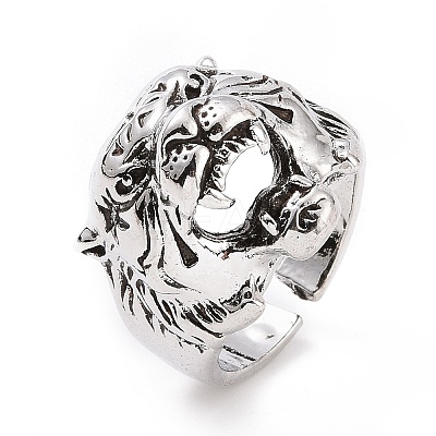 Tiger Head Wide Band Rings for Men LS-RJEW-F126-06AS-1