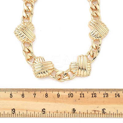 Alloy Heart Links Curb Chain Necklaces for Women NJEW-Z074-01KCG-1