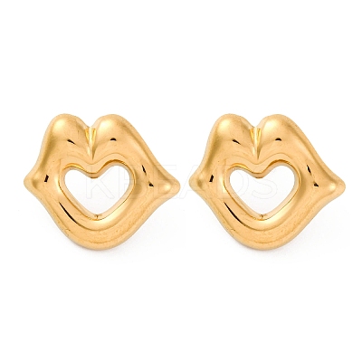 304 Stainless Steel Stud Earrings for Women LS-EJEW-F357-03G-01-1