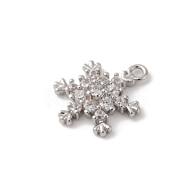 Brass Pave Clear Cubic Zirconia Charms KK-V016-03P-1