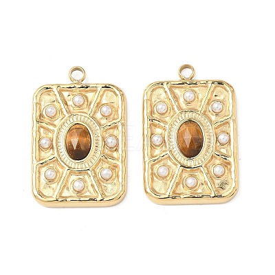 Faceted Natural Tiger Eye Pendants STAS-C134-26G-1