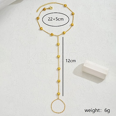 Bohemian Beach Brass Enamel Heart Charm Anklets Toe Ring for Women MY7714-1-1