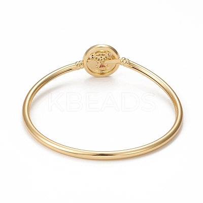 Rack Plating Brass Micro Pave Cubic Zirconia Bangles BJEW-E071-17G-01-1