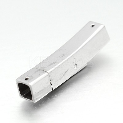 Tarnish Resistant Cuboid 304 Stainless Steel Bayonet Bracelet Clasps STAS-N065-49-1