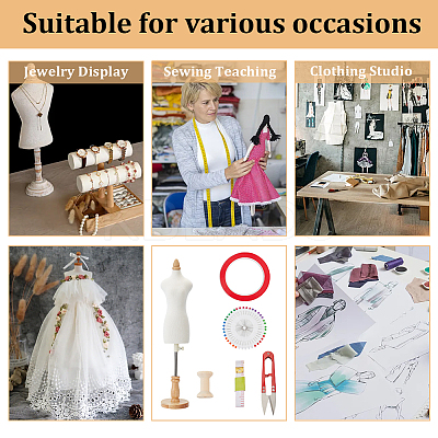 1/3 Scale Mini Female Dress Form Mannequin Torso Mode DIY-OC0011-49-1