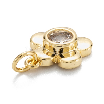 Brass Cubic Zirconia Charms KK-G399-06C-1