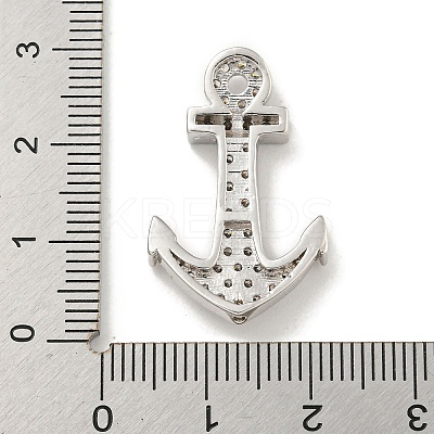 Brass Micro Pave Clear Cubic Zirconia Pendants KK-G493-01P-01-1