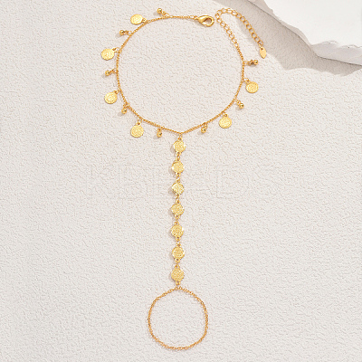 Simple Brass Summer Beach Vacation Women's Coin Toe Ring Anklets for Women LS-FG6799-1