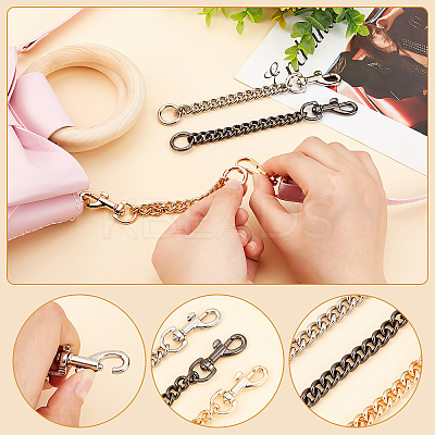 3Pcs 3 Colors Iron Bag Curb Chains DIY-WR0001-94-1