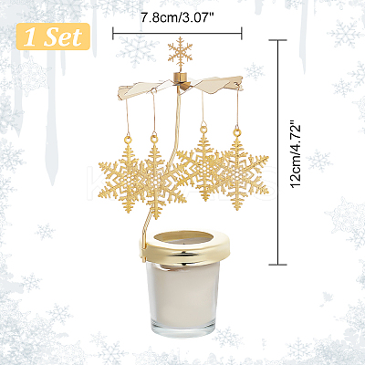 430 and 201 Stainless Steel Rotating Candlestick Tealight Candle Holder DJEW-WH0039-24G-1