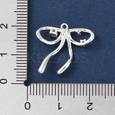 Brass Micro Pave Clear Cubic Zirconia Pendants KK-G491-24S-02-1