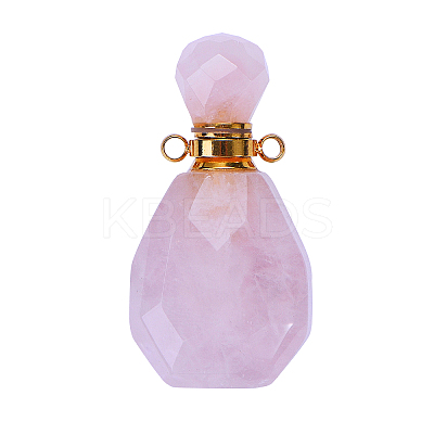 Faceted Natural Gemstone Openable Perfume Bottle Pendants G-CJ0001-37-1