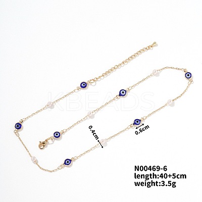 Evil Eye Brass Link Chain Necklaces Hip-hop Rock Fashion Necklace WS7214-1-1