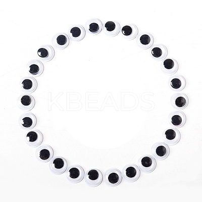 Black & White Plastic Wiggle Googly Eyes Cabochons LS-DOLL-PW0001-077F-1