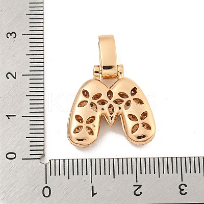 Brass Micro Pave Clear Cubic Zirconia Pendants KK-B099-01G-M-1