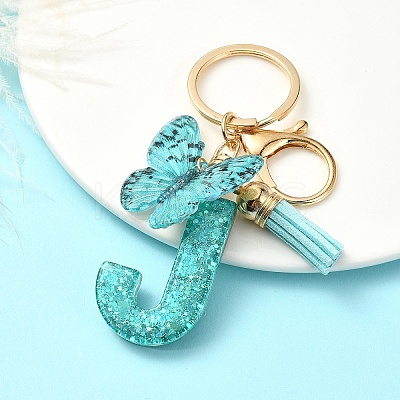 Resin & Acrylic & Faux Suede Tassel Keychain X1-KEYC-YW00119-10-1