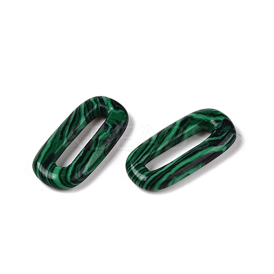 Synthetic Malachite Oval Pendants G-N342-105I-1